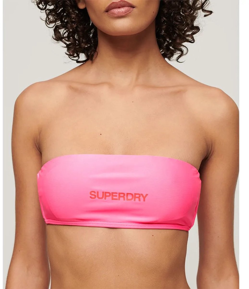 Superdry Bandeaubikinitop met logo - Dames - Badpakken paparazzi pink