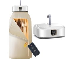 KZQ Draagbare Elektrische Droger Opvouwbare Mini Droger met UV Sterilisator 8 Uur Timer en Afstandsbediening 360° Hetelucht Grote Capaciteit voor Thuis Reis Camper Appartement