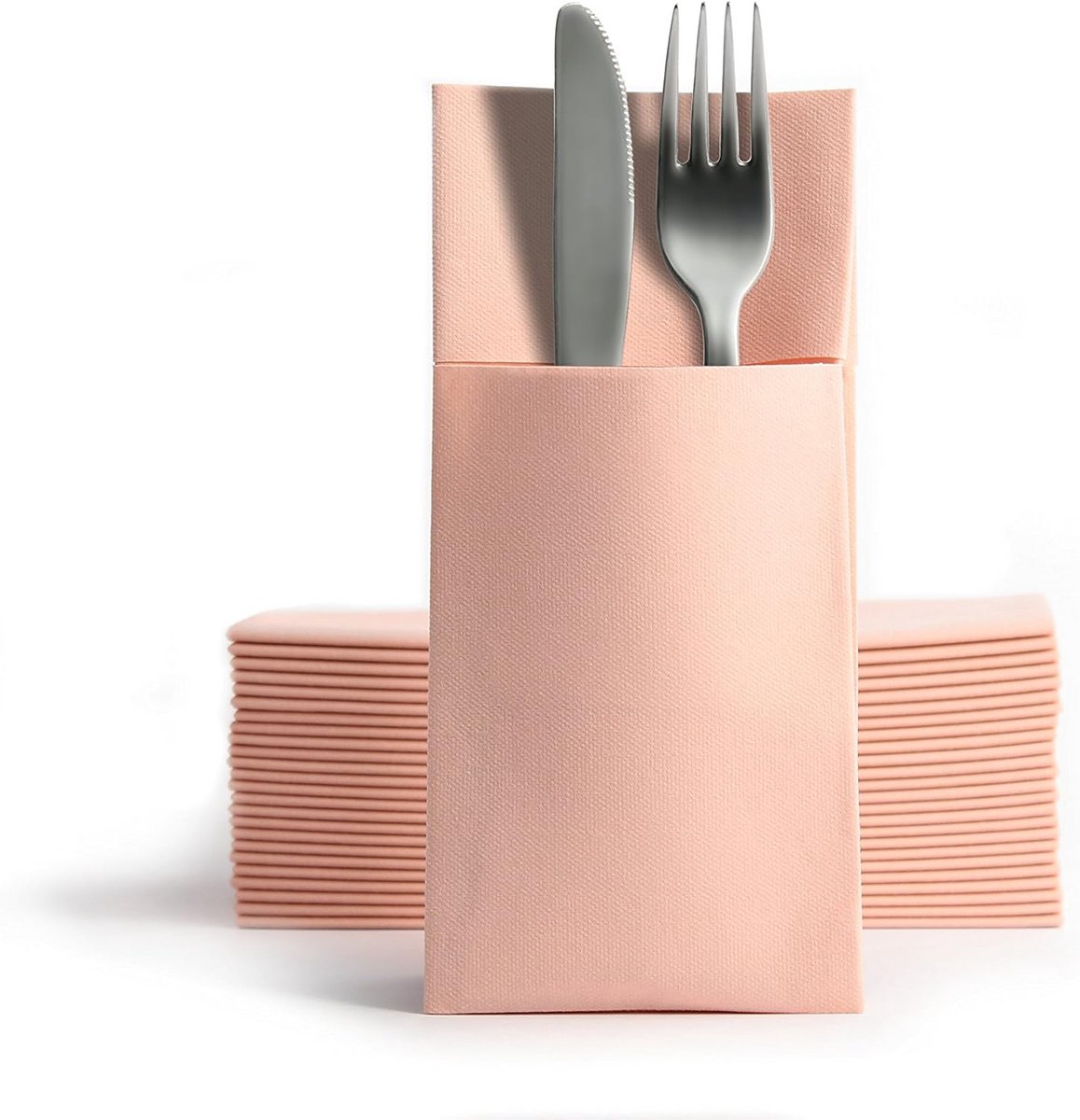 Airlaid Bestekservetten 39x40cm - Mellow Rose Kleur (50 Stuks)