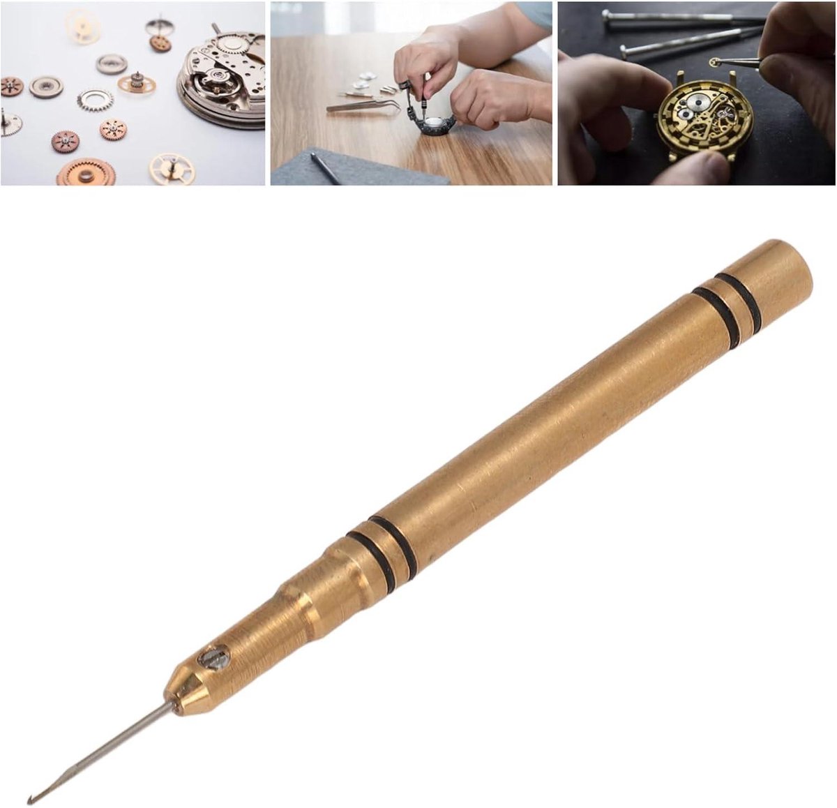 Crown Ring Removal Tool van RVS met Vervangende Haken en Spring Bar - Horlogebandjes Aanpassen en Onderhouden - Horlogemakers Gereedschap