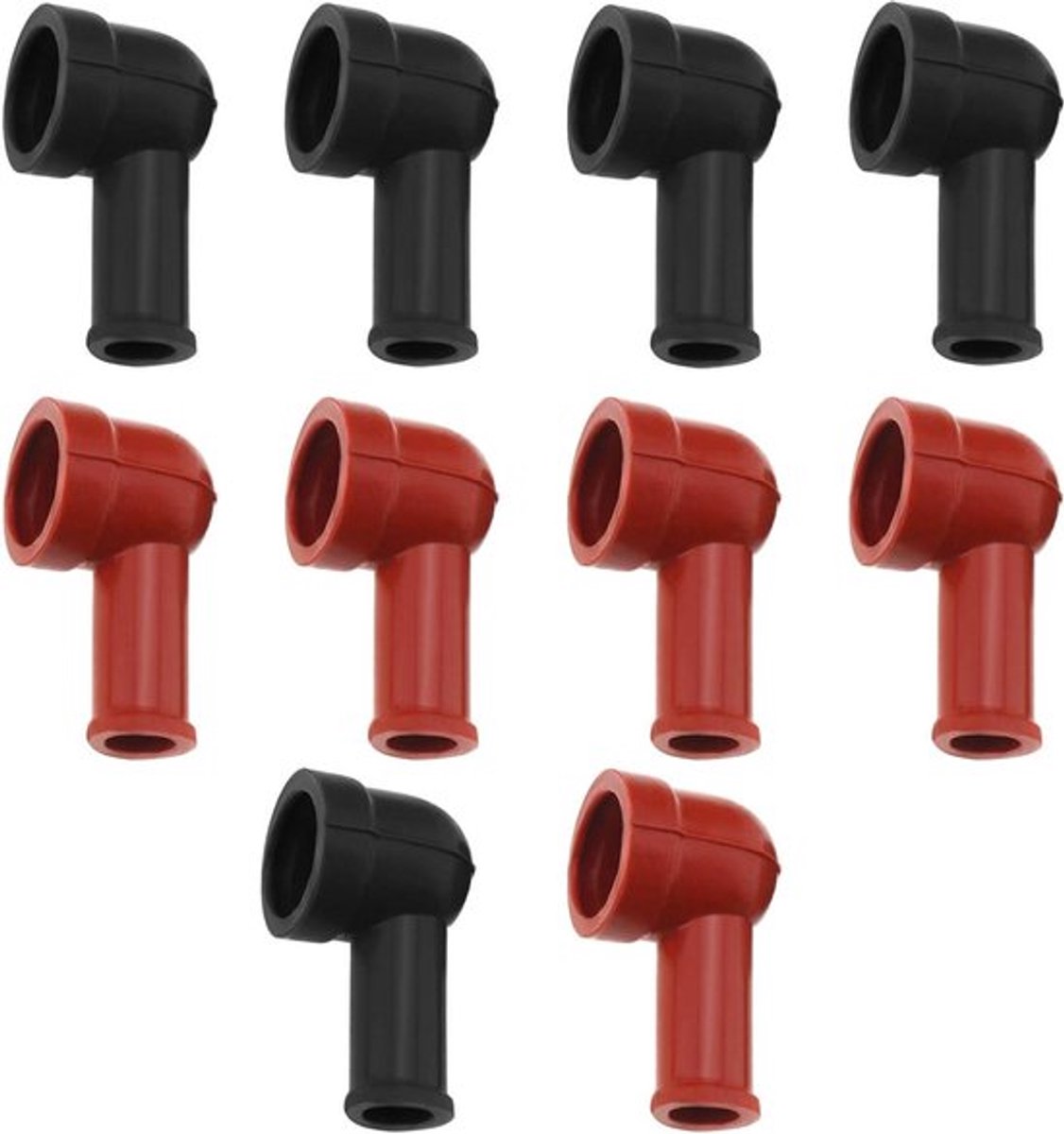10 stuks Batterij Terminal Isolerende Rubber Beschermer Zwarte en Rode Dekking 14mm x 8mm