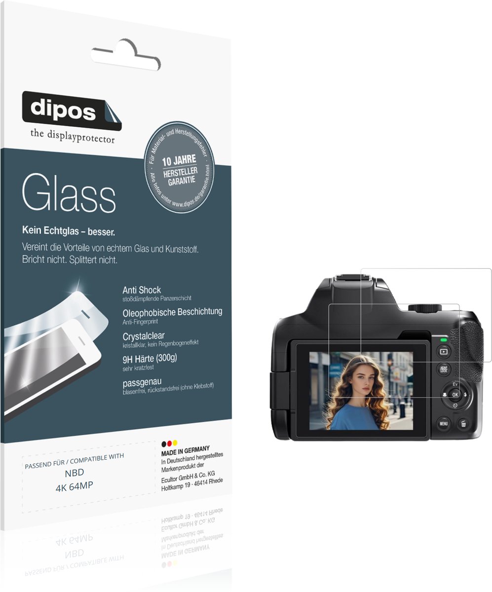 dipos – 2x Pantserfolie geschikt voor NBD 4K 64MP | 9H Screenprotector