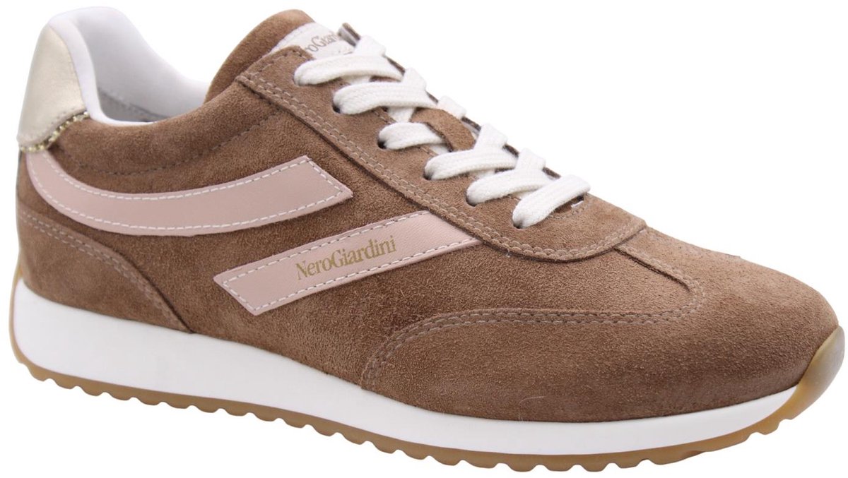 Sneaker Nerogiardini Velour Nappa Pandora Rosa Etoile Miele T.Glitter G - Fashion Wear - Vrouwen