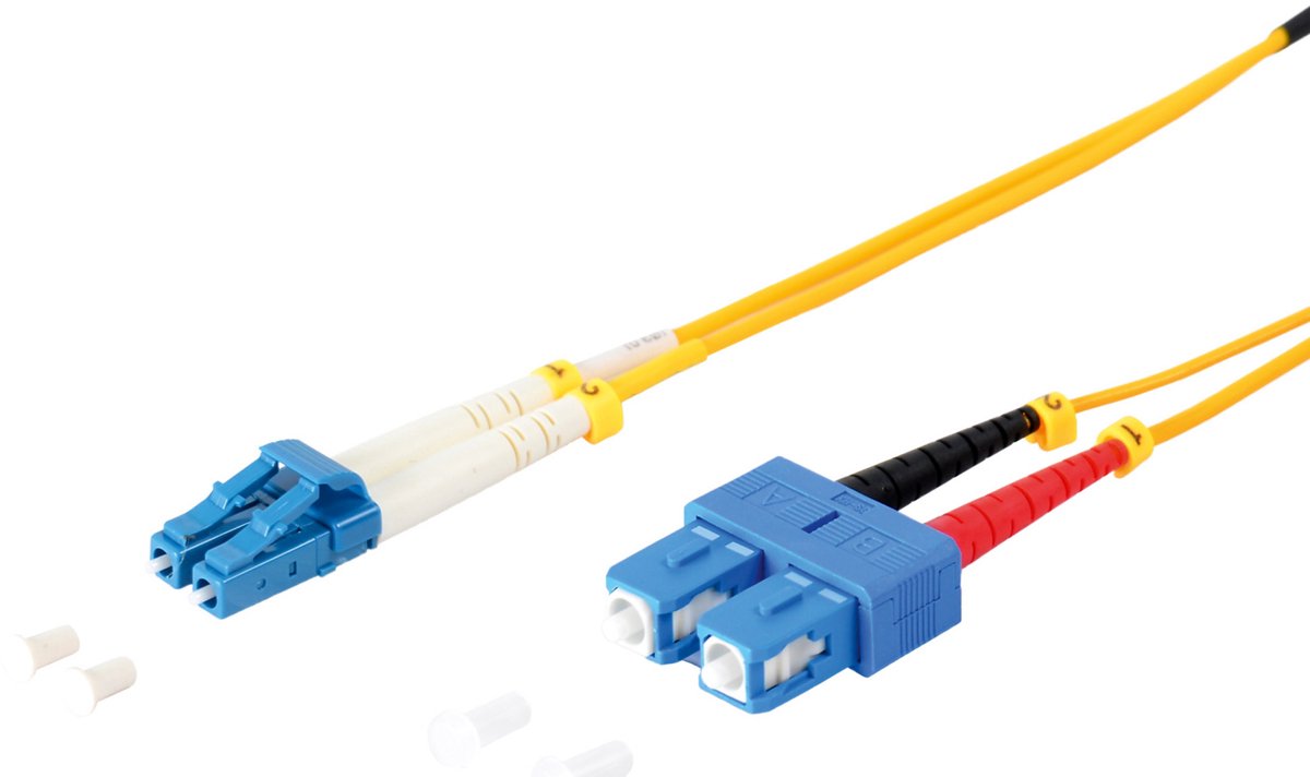 Duplex Patchkabel LC/SC 9/125µ, OS1/OS2 gelb 3m