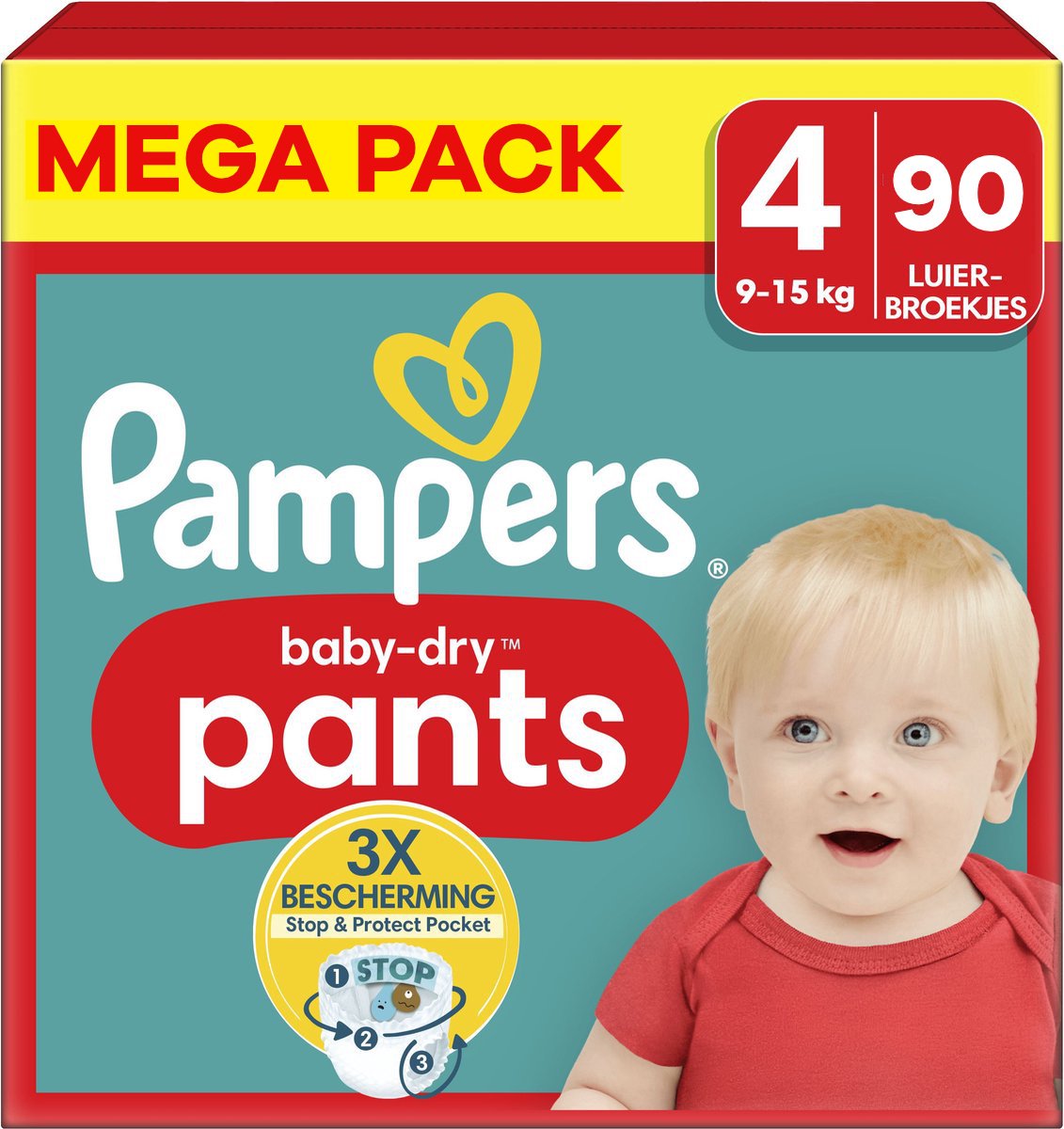 1 x Pampers – Luierbroekjes – Baby Dry Pants Maat 4 – 90 Luiers - Baby Luier - Luierbroek - Droge Luier - Luier Voor Baby - Luier Voor Kind