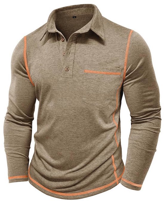 Slim Fit Poloshirt Voor Heren met Lange Mouwen - Comfortable Sport T-shirt — afbeelding 3