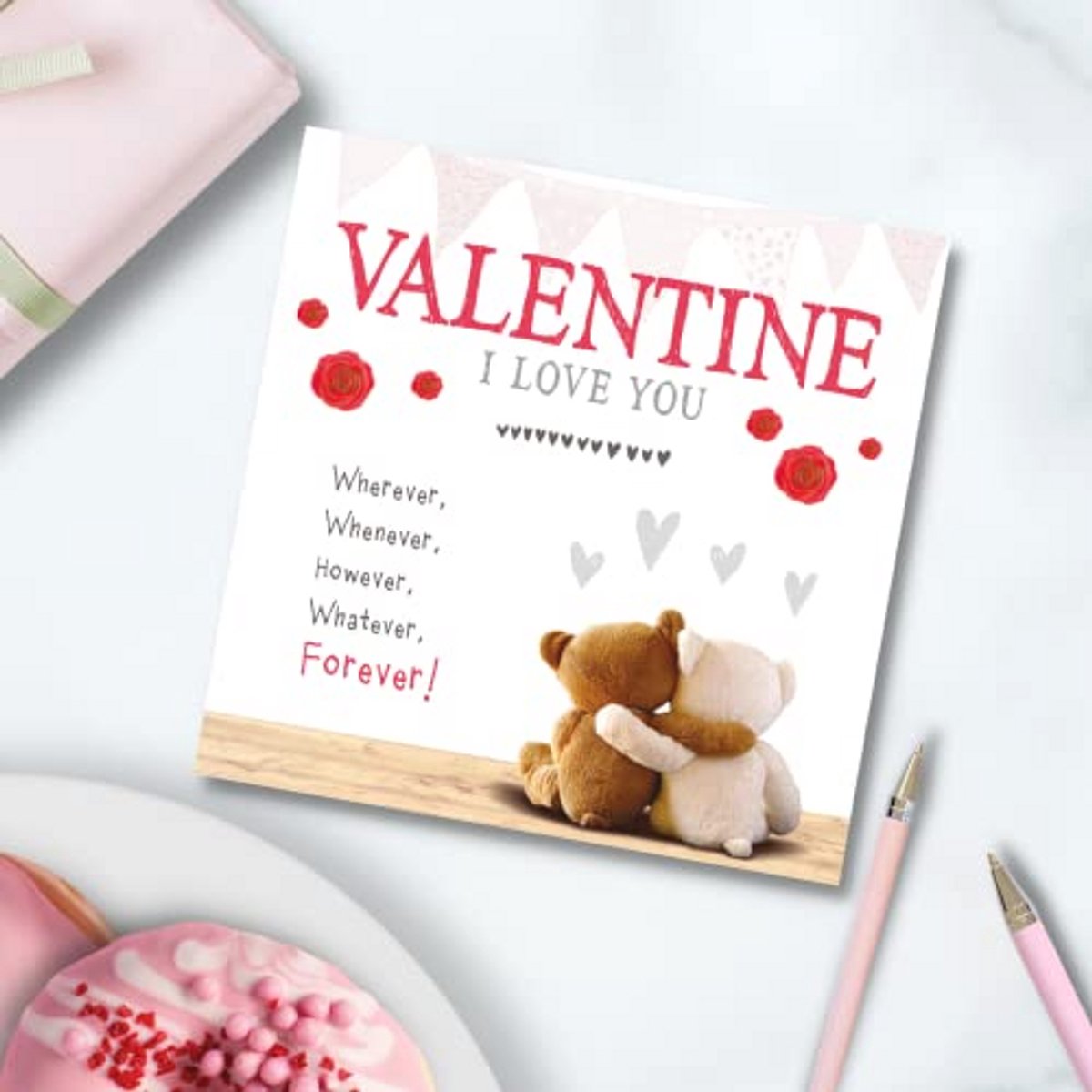 Romantische Valentijnskaart voor Vriendin en Vriendje - Liefdevolle Wenskaart voor Valentijnsdag