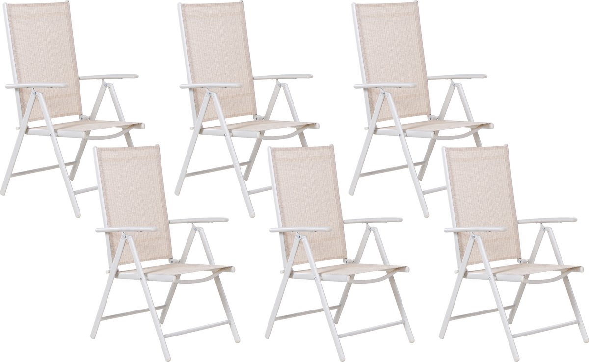 BELIANI CATANIA - Tuinstoel set van 6 - Beige - Aluminium