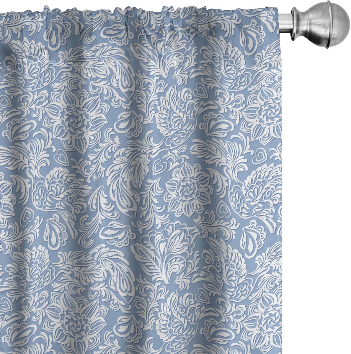 ABAKUHAUS Feniks gordijnen – Barok Klassiek – 2x 75x245 cm – microvezel, donkerend, licht azuurblauw Pale Azure