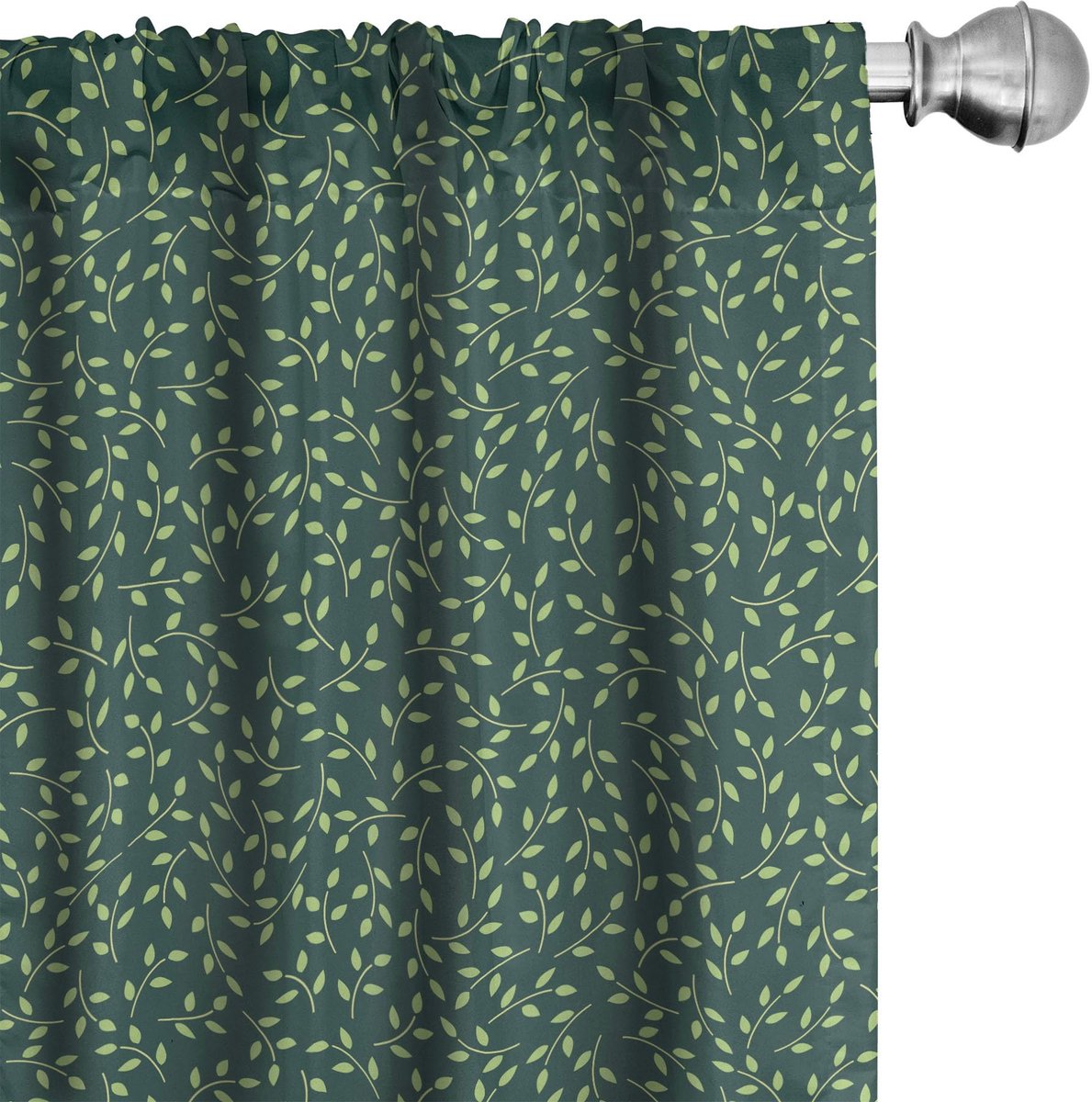 ABAKUHAUS Bladeren Voorhangen – 2×75×225 cm – microvezel – jagergroen Jägergrün