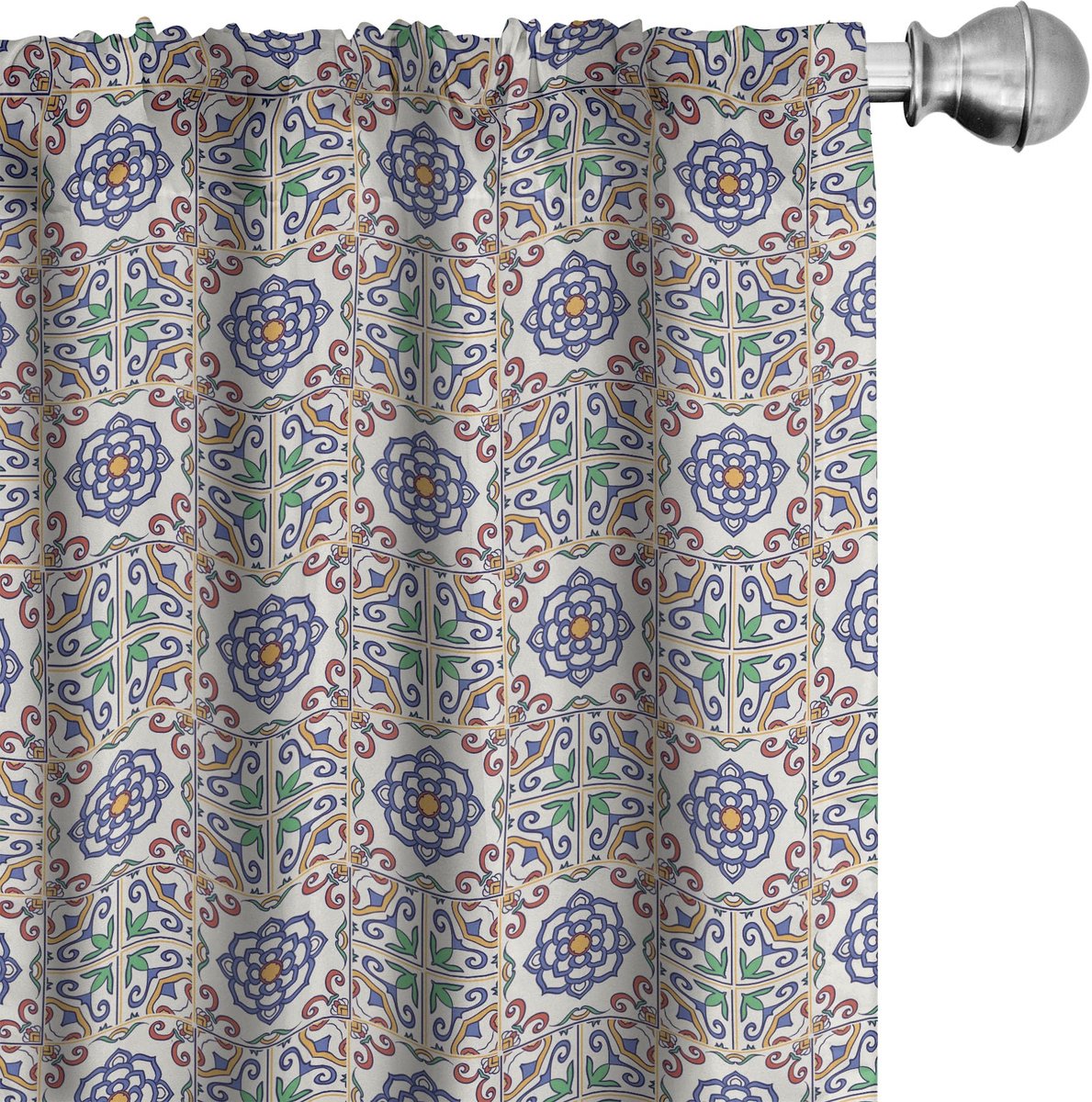 ABAKUHAUS Geometrische Voorhangen – 2x75x225 cm – Mikrofaser Mehrfarbig