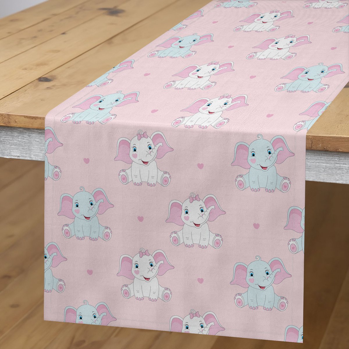 ABAKUHAUS Pastel Tafelloper – 40x180 cm – Poederroze / Babyroze