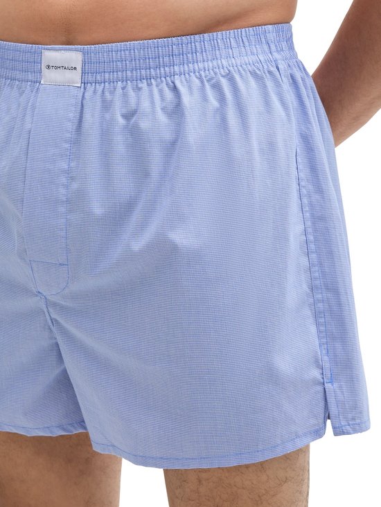 Tom Tailor - Katoenen boxershorts in een 2-pack - Maat M/5 - blue-light-check