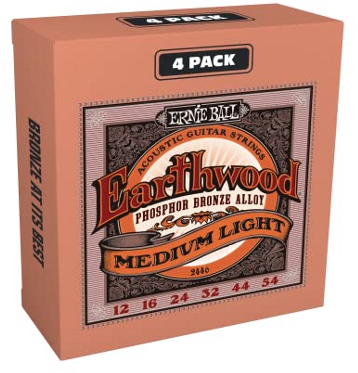Medium Light Phosphor Bronze Snaren voor Akoestische Gitaar - Set van 4 (12-54 Gauge)