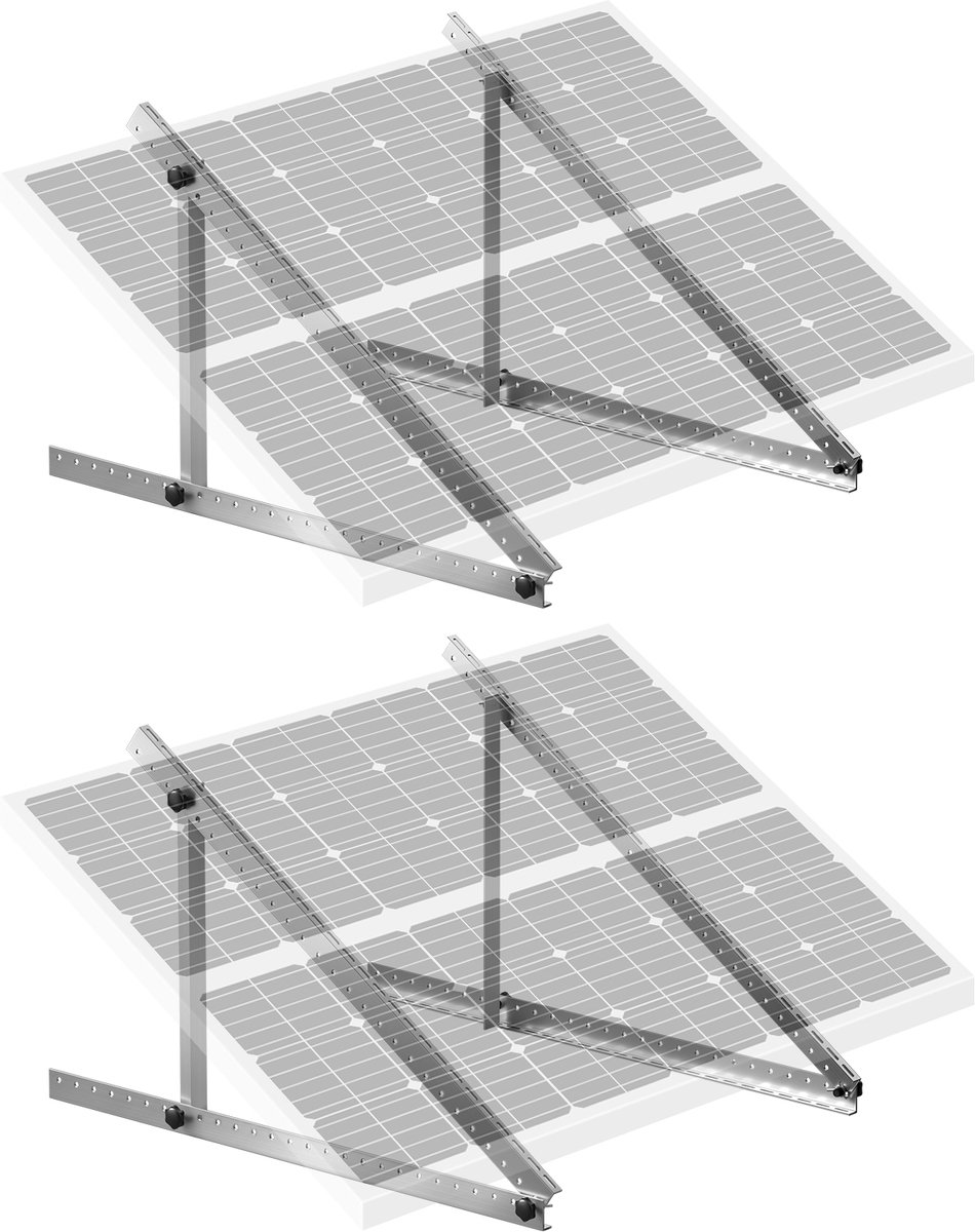 VEVOR 114cm Zonnepaneelbeugels, Zonnepaneelbeugel, Balkonkrachtcentrale, Set van 2