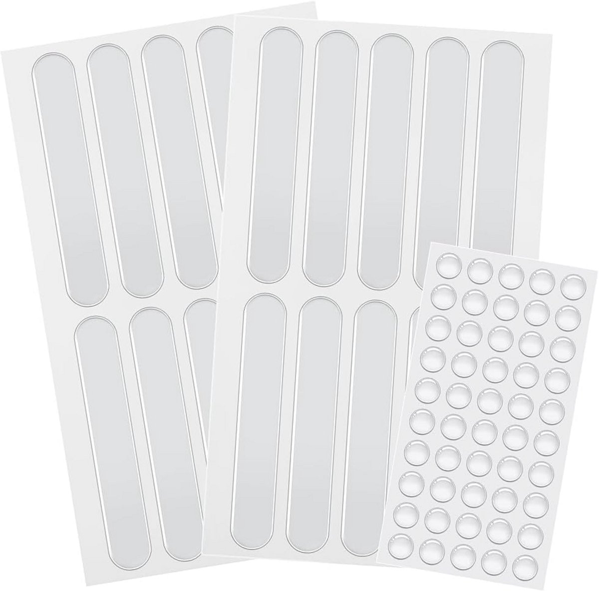 Transparante siliconen meubelbumpers voor geluidsreductie en oppervlaktebescherming - 20 zelfklevende strips en 50 pads