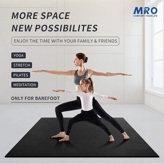 MRO Grote yogamat - 6 'x 4' x 9 mm extra dik, ultra comfortabel, niet-toxisch, antislip, blote voeten oefenmat — afbeelding 5