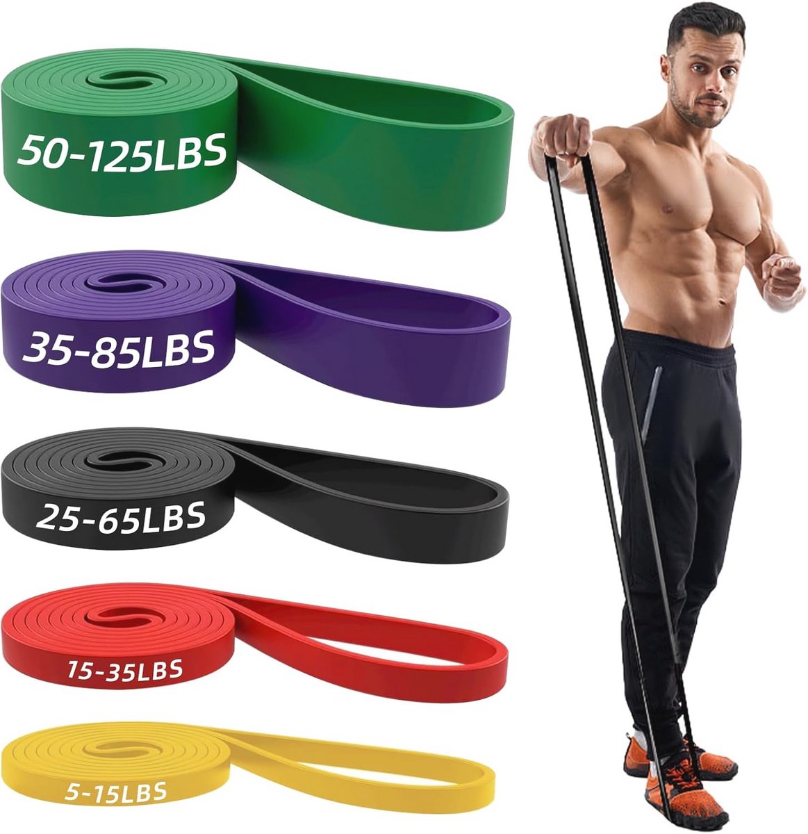 Weerstandsbanden voor Thuisgym - Premium Lange Training Bands voor Pull-Ups, Stretching en Full-Body Workouts