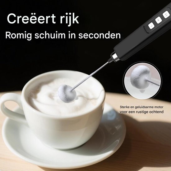 Vitdipy - Elektrische Melkopschuimer - Handmixer - Draagbare Koffie Schuimer - Handmixer - Handmelkopschuimer - Elektrische Schuimer voor Koffie — afbeelding 5