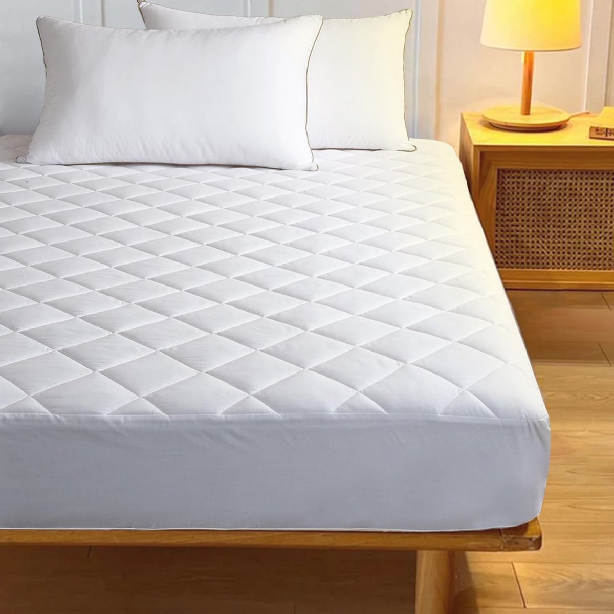 Gewatteerde Matrasbeschermer Super Kingsize - Ultragroot en Comfortabel - Microvezel Matrashoes met Diepe Rand