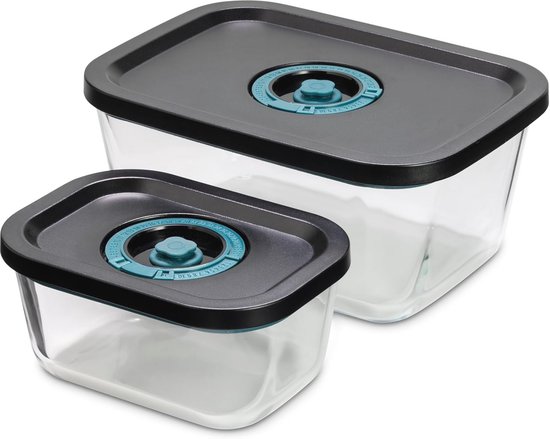 Rotho 1043302590 Fresh set van 2 kommen 1,2 l 4 l met deksel, kunststof