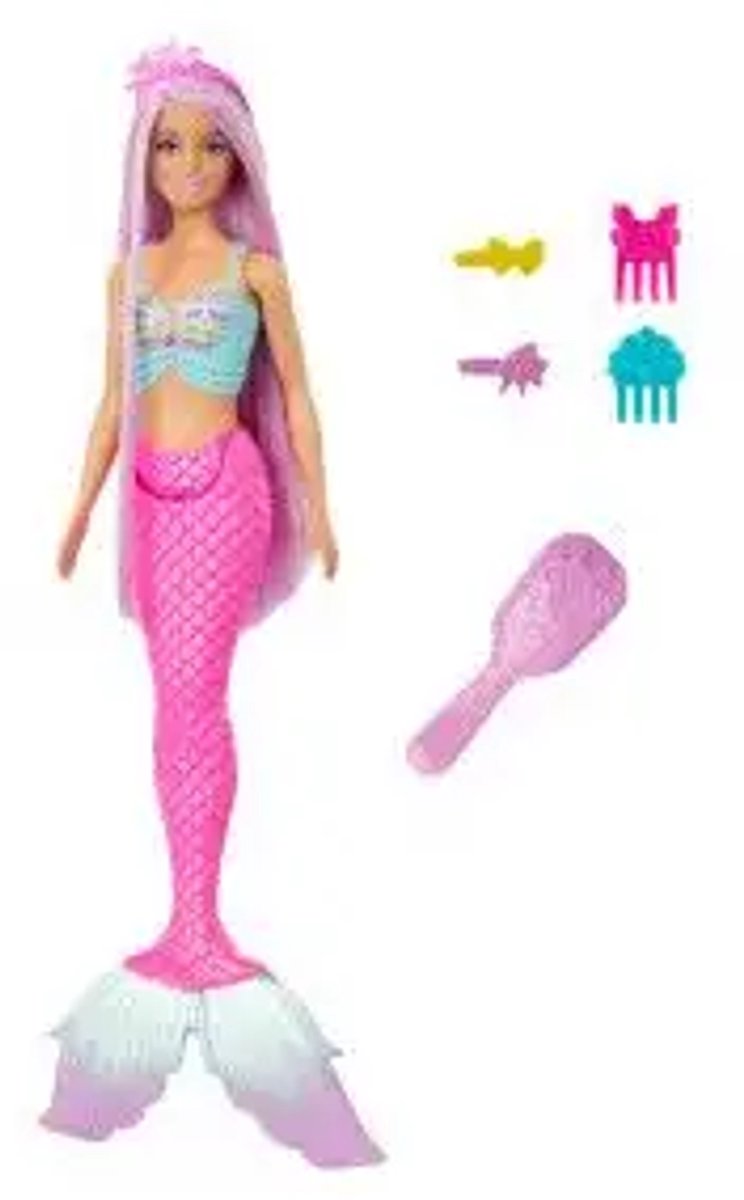 Barbie A Touch of Magic - Zeemeermin - Met roze staart - Barbiepop
