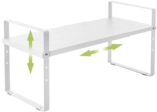 Spice -rekken, keukenplanken, set van 2, elk met 3 planken, bamboe, uitbreidbaar, stapelbaar