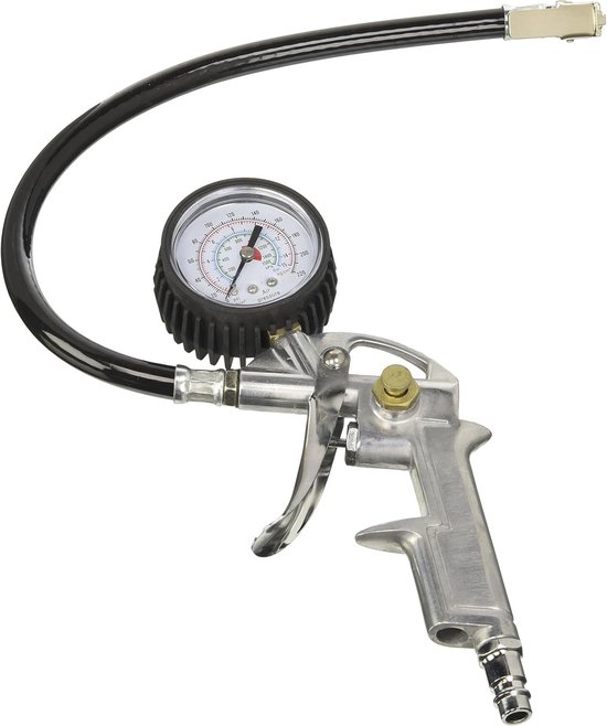 Bandenpomp met drukmeter - Luchtpistool - Fiets Personenauto Vrachtwagen - Voor Compressor bandenpomp met drukmeter van Merkloos — afbeelding 2