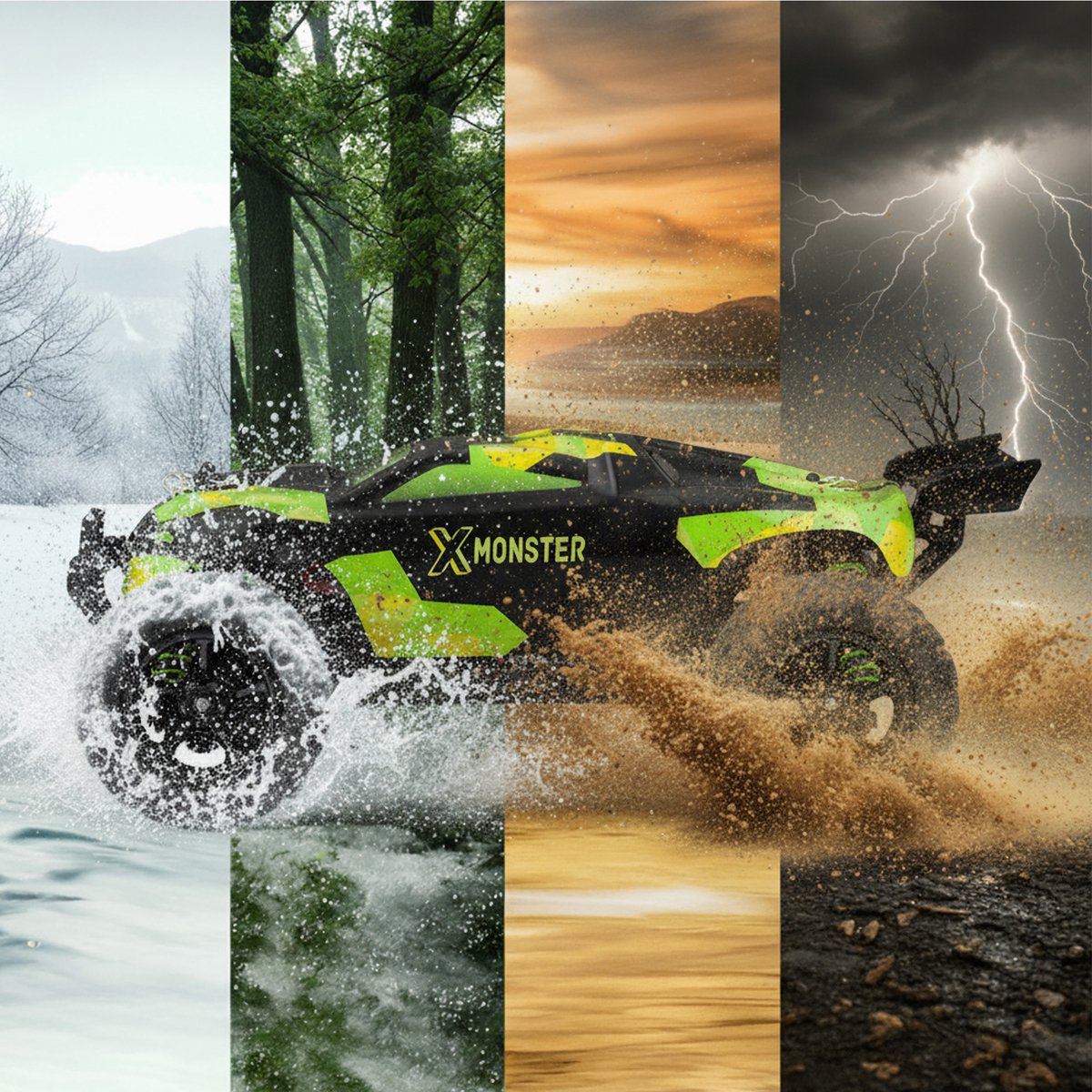 Overmax X-Monster 3.5 RC Auto – 4x4 – 1:18 Schaal – 30 km/h - Bereik 100 m – 2 Accu’s (40 min) – Extra Carrosserie – Offroad – TUV-gecertificeerd — afbeelding 4