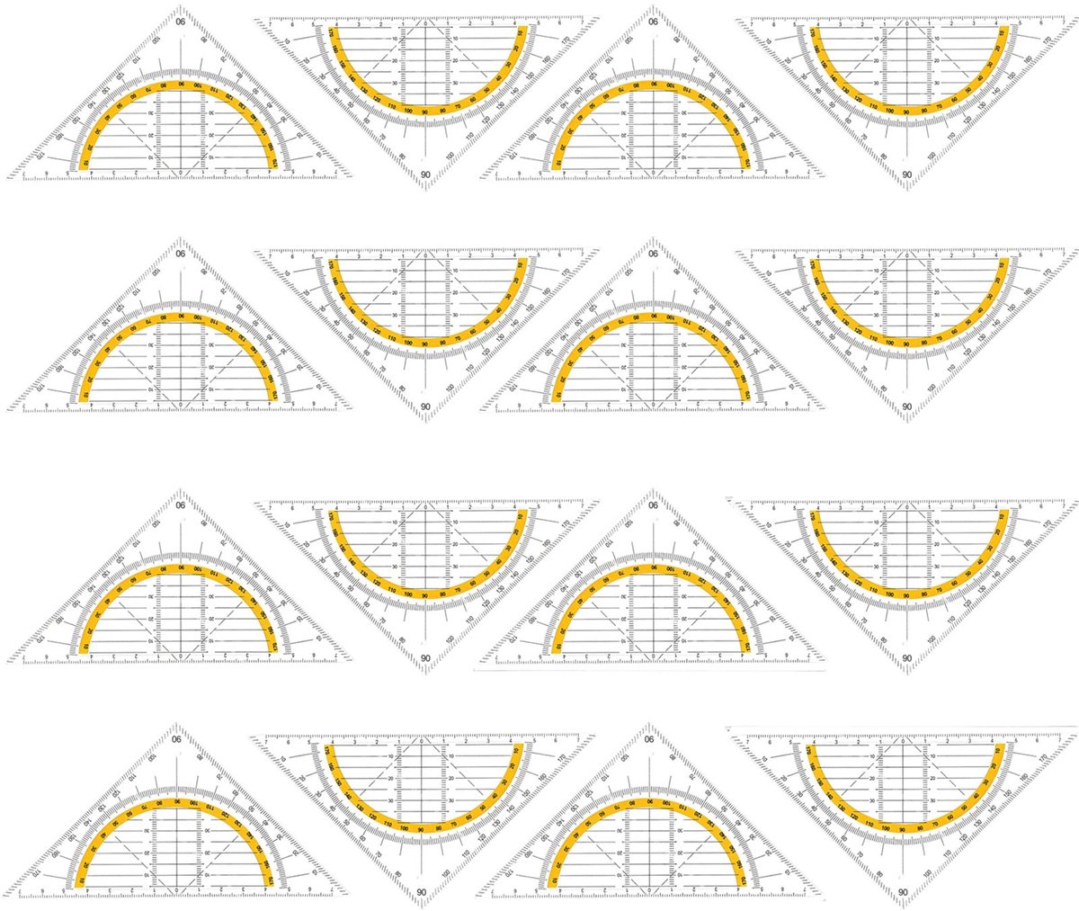 IMPERATORIS® Geometrie Set - Geodriehoeken & Passer Set - Schoolpasserset met Potloodvullingen, Gum, Linialen en Accessoire Voor Studenten - 12 delig