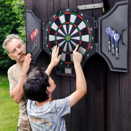 Outtec® Elektronisch Dartbord, Dartmachine, Dartboard met LED-Scherm - 31 Spellen, 285 Variaties, voor 1-8 Spelers, incl. 6 Dartpijlen en 12 Tips van Outtec — afbeelding 4
