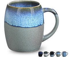 Grote koffiemok 500 ml - Keramische cappuccinokop voor kantoor en thuis - Magnetron en vaatwasmachinebestendig
