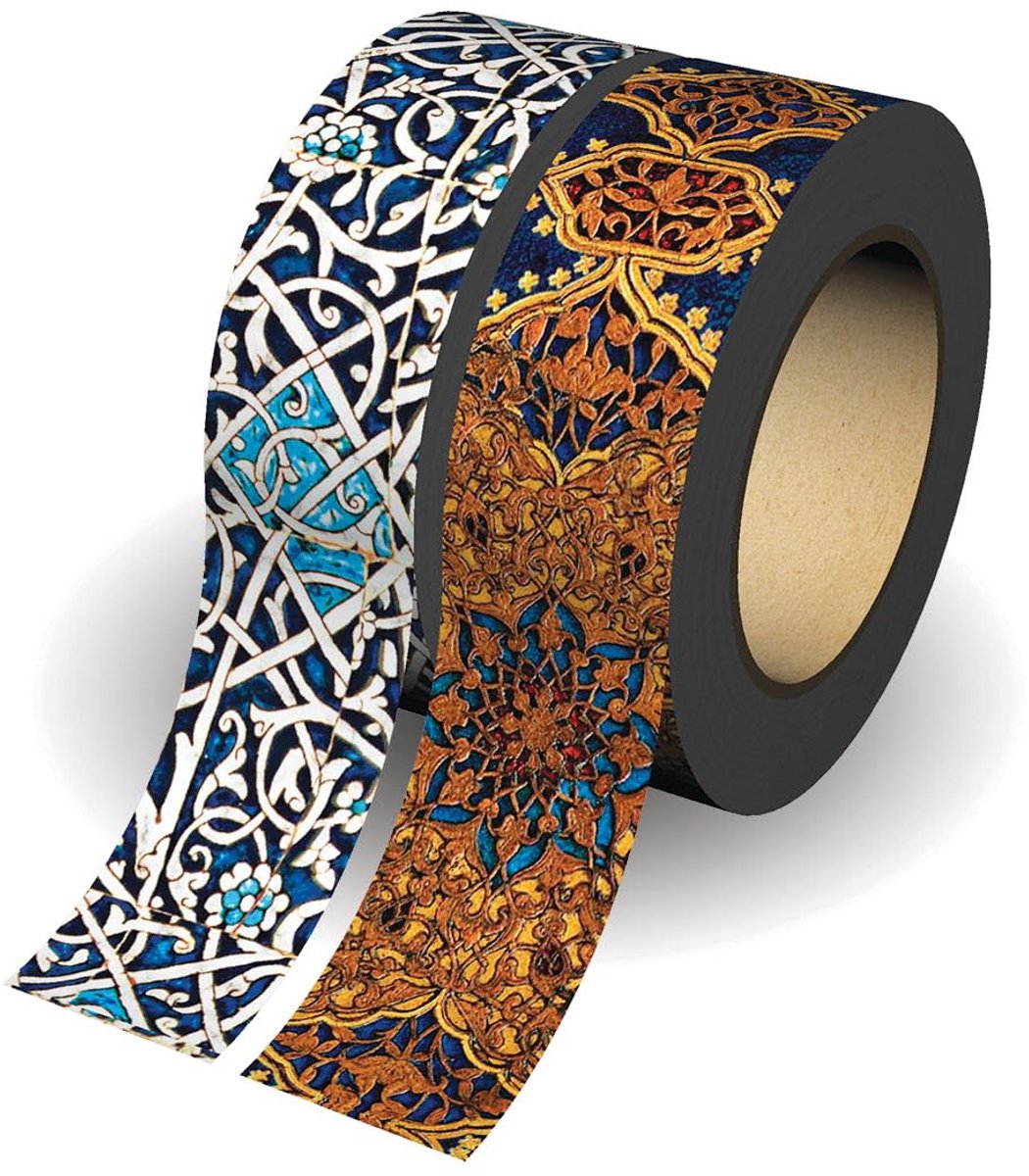 IMPERATORIS® Washi-tape - Masking Tape - Plakband Rol - Meerdere ontwerpen - Turquoise en Indigo Ontwerpen - 2 Rollen
