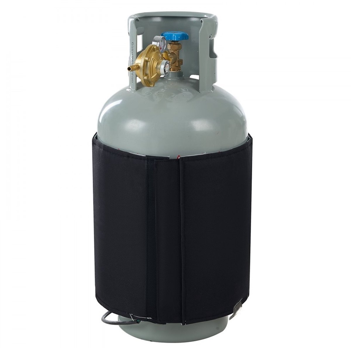 Geïsoleerde gasflesverwarmer - Verwarmingsband - Voor propaanflessen tot 18 kg - Vermogen 120 W - Interne thermostaat max. 32°C - Waterdicht Oxford - CE-gecertificeerd