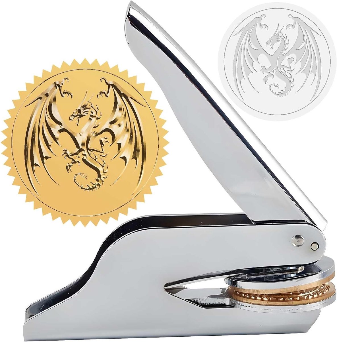 EGoods - Embossing Seal Stempel Boek Ex Libris Bibliotheek 1.6 inch RVS Stempel Hand Held Embosser Bookish Leraar Notaris voor Officiële Afstuderen Gift Envelop Bruiloft Uitnodiging Papier.