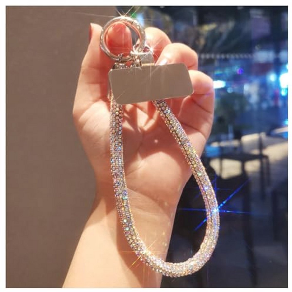 Universeel Mobiele Telefoonkoord met Strass en Glitter - Polsband Lanyard voor Smartphones