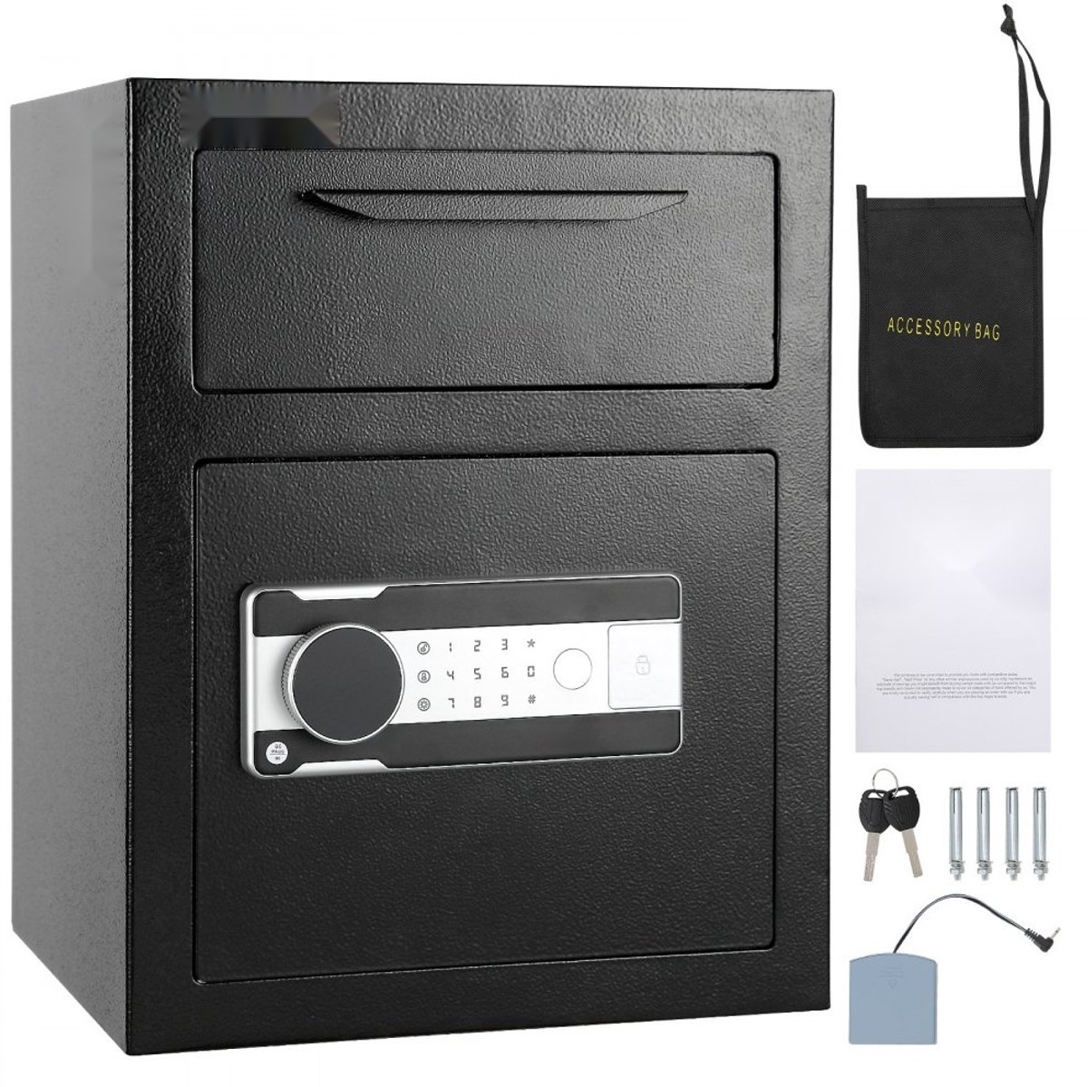 Afstortkluis - Deponeringskluis - Elektronisch Cijferslot - Inworpgleuf - 2 Noodsleutels - 45 x 30 x 35 cm - Voor Contant Geld