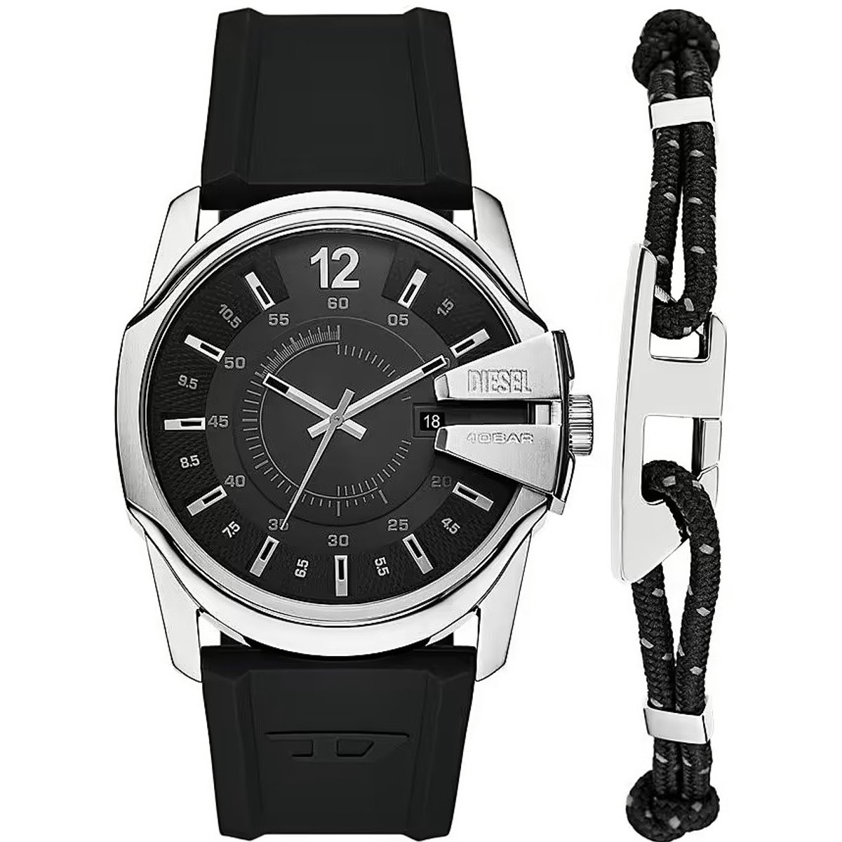 Diesel Heren Horloge geschenkset 43 mm - Zwart