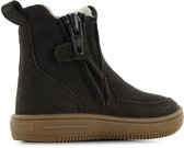 Go Banana's Donkerbruine Chelseaboot - Veterschoen Kind - Unisex - Dark Brown - Microfiber Suède - Maat 23