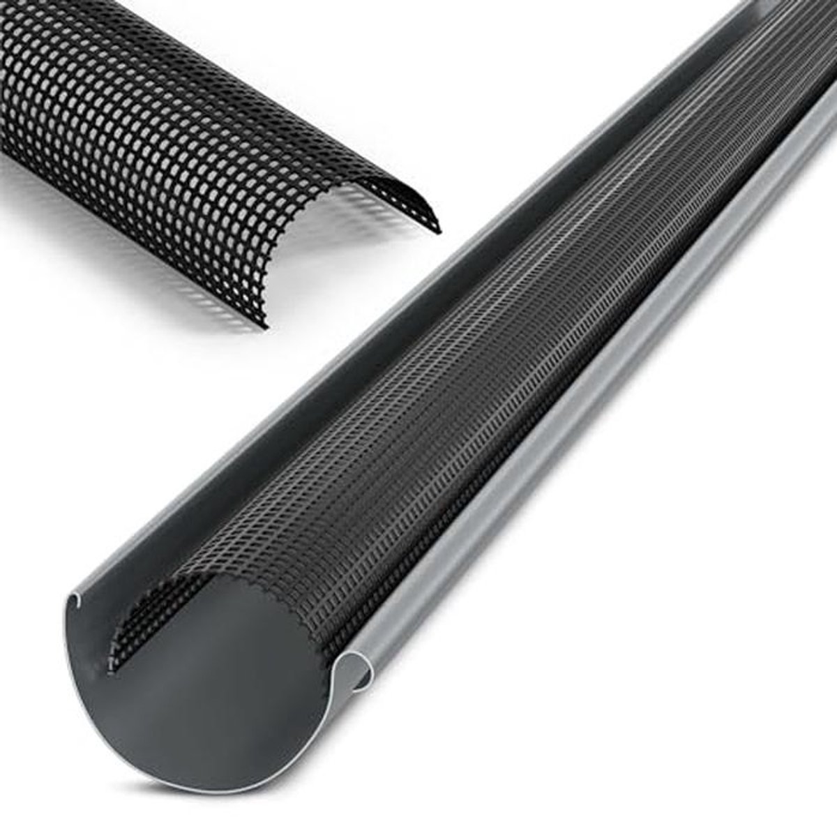 Bladbescherming voor dakgoten - PVC 100-125mm, 2 meter, zwart