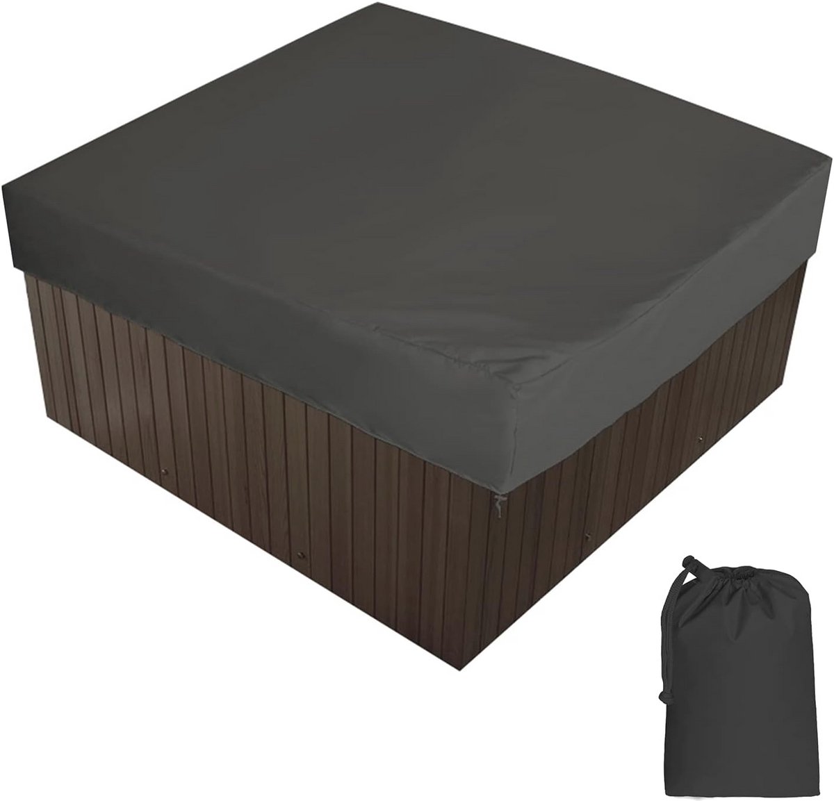 Vierkante Waterdichte Hot Tub Cover van 190T Polyester - UV-Bestendig en Stofdicht