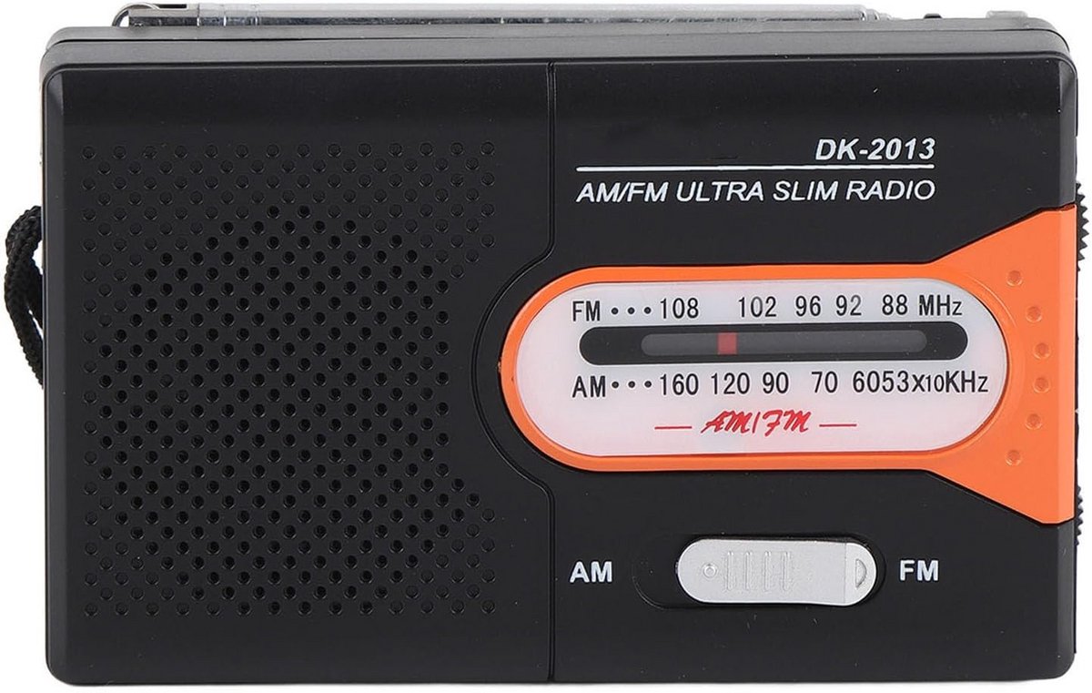 Draagbare AM FM Radio met Luidspreker en Hoofdtelefoonaansluiting - Werkt op Batterijen