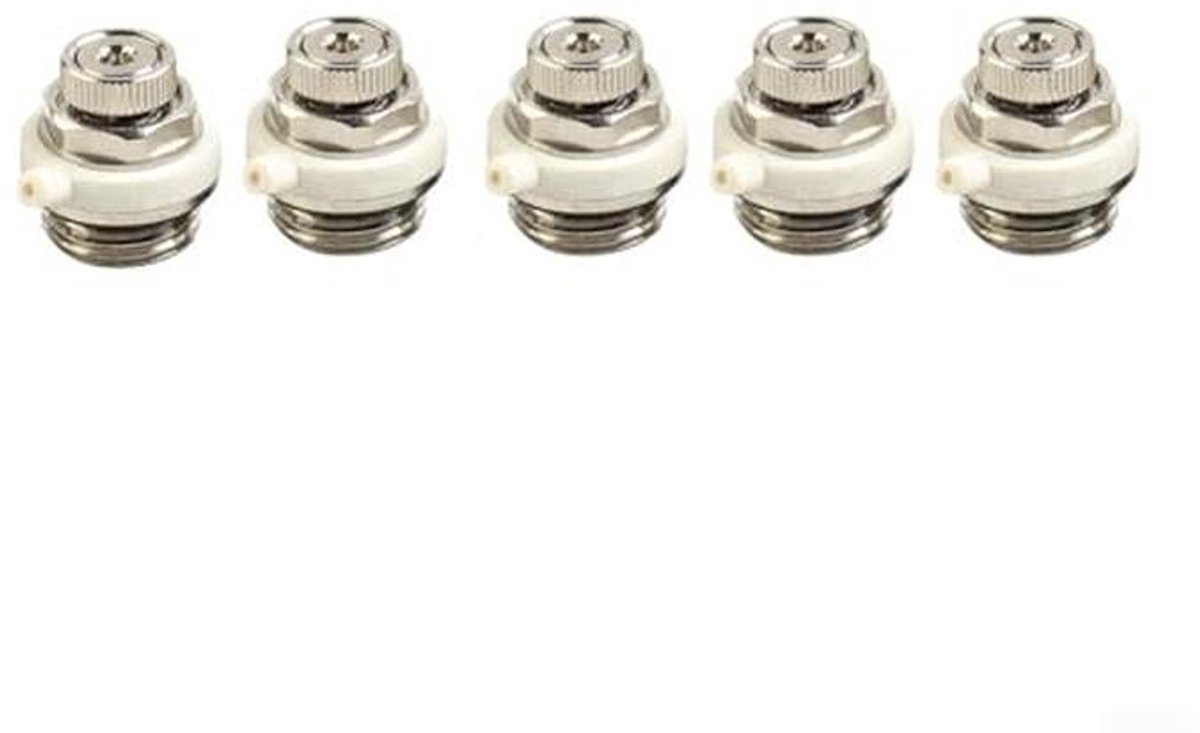 Automatische Ontluchtingsklep voor Radiatoren - 1/2" Schroefdraad, Zelfontluchtend Ventiel (5 Stuks)