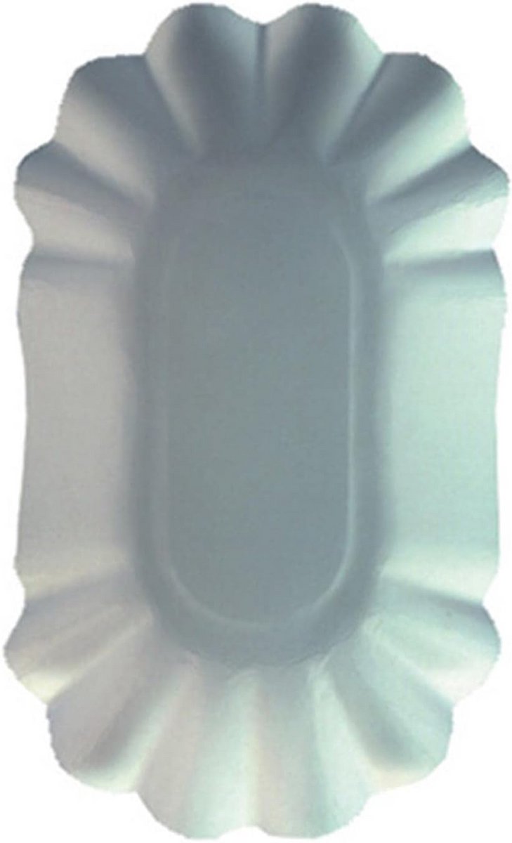 Ovale Kartonnen Trays 250 Stuks, 10.5 x 17.5 x 3 cm, Wit