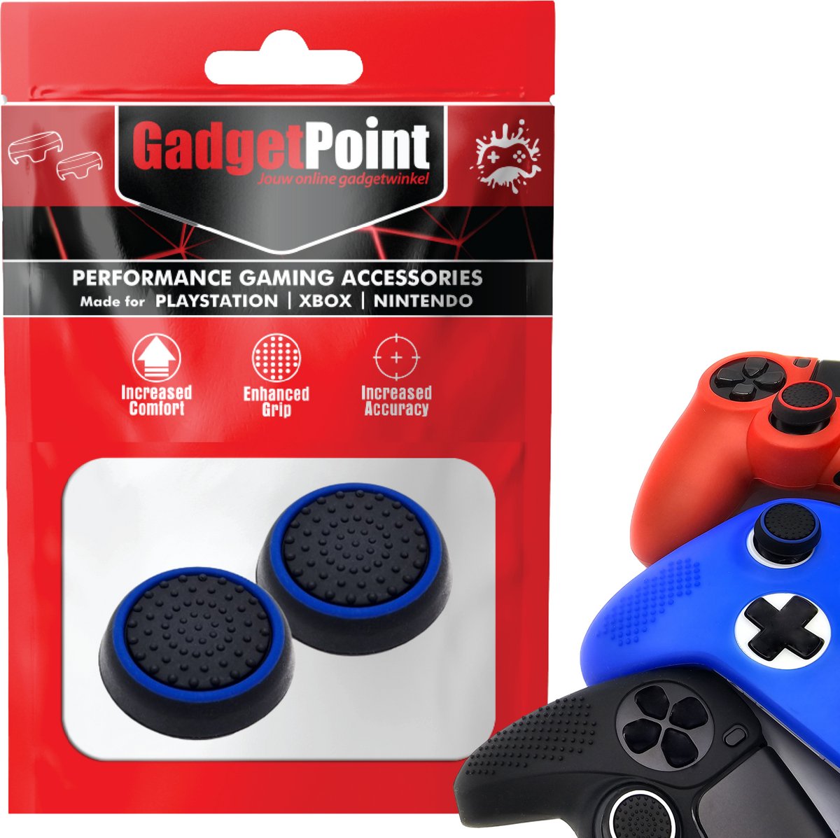 Bol.com Gadgetpoint - Thumb Grips voor PlayStation, PS5, Xbox X/S, One & Switch Pro Controller - Gaming Thumbgrips - Performance... aanbieding