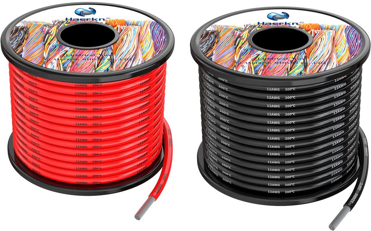 Siliconen Elektrische Draad 3,3 mm² 12 AWG - 20 Meter met Hoge Temperatuur Weerstand