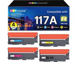 GPC IMAGE Compatibele Vervanging voor 117A voor MFP 179fwg 179fnw 178nw 150nw 150w 178 179 (Zwart Cyan Magenta Geel, 4 Stuks)