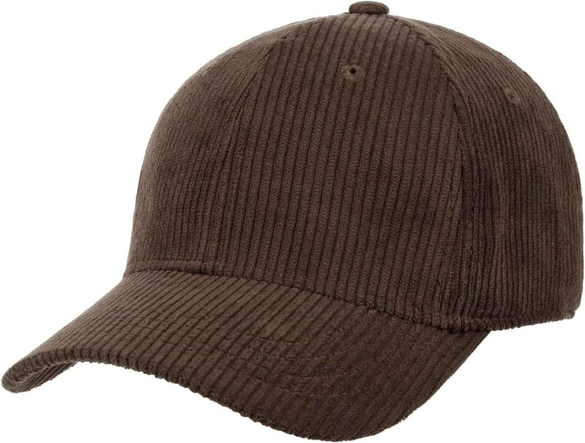 Basic Corduroy Baseball Cap - One Size Kleur Bruin