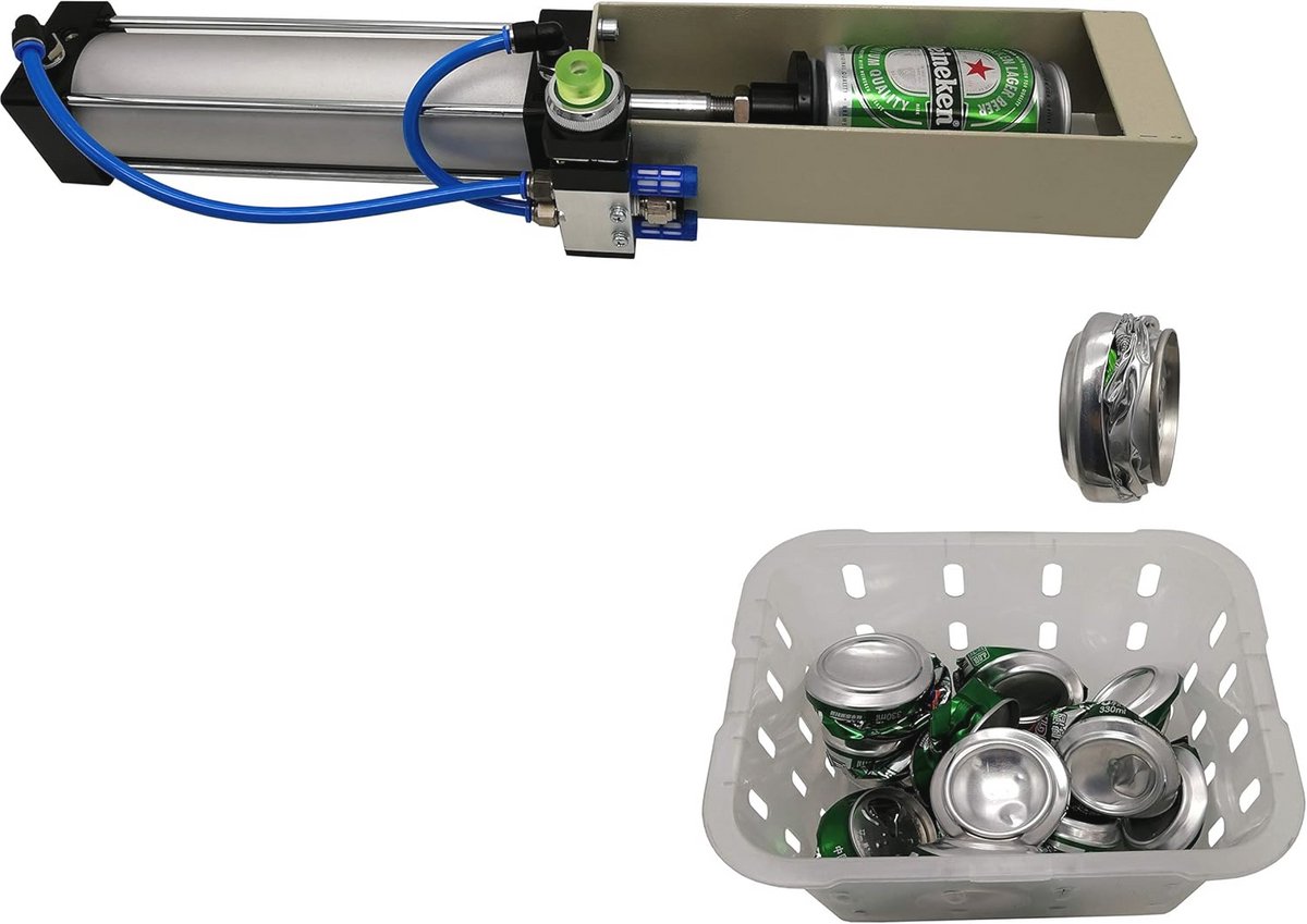Efficiënte Luchtcilinder voor het Vernietigen van Aluminium Blikjes - Eco-vriendelijk Recyclinggereedschap
