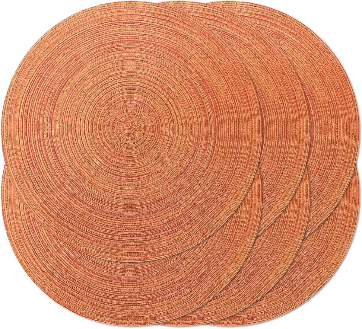 Duurzame Gevlochten Ronde Placemats van 38 cm - Set van 6 - Hittebestendig en Antislip